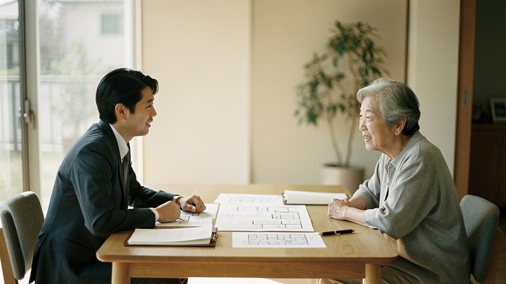 担当者がご夫婦と穏やかに相談している様子